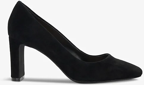 Womens Black Suede Arriving Closed-Toe Suede Heeled Courts Eur 36 / 3 Uk Women