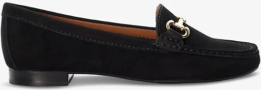 Womens Black-Suede Glenniee Snaffle-Embellished Suede Loafers Eur 40 / 7 Uk Women