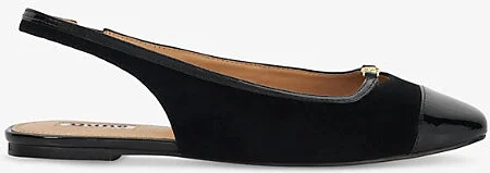 Womens Black Suede Hanna Suede Slingback Flats Eur 36 / 3 Uk Women