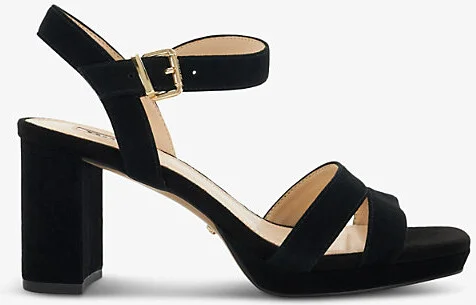 Womens Black Suede Manifesting Suede Heeled Sandals Eur 40 / 7 Uk Women
