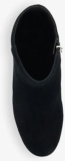 Womens Black Suede Ottack Block-Heel Suede Ankle Boots Eur 40 / 7 Uk Women - Image 2
