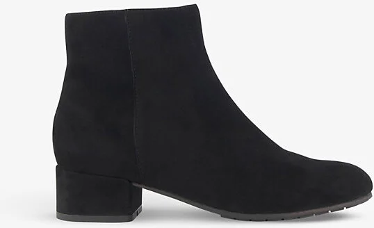 Womens Black-Suede Pippie Heeled Suede Ankle Boots Eur 39 / 6 Uk Women