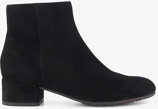Womens Black-Suede Pippie Wide-Fit Suede Ankle Boots Eur 38/5 Uk Women