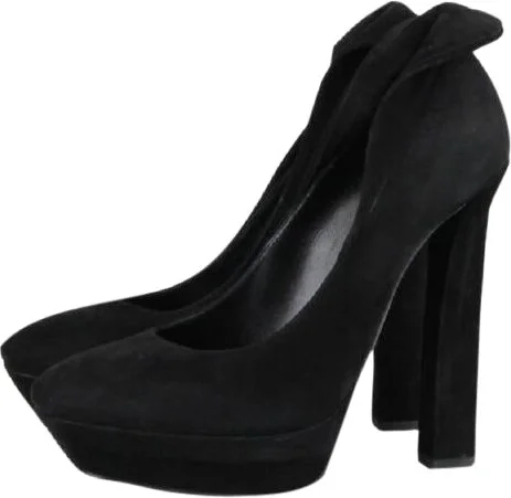 Women's Black Suede Platform Heel Pump (40 EU / 10 US) - Image 3