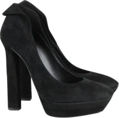 Women's Black Suede Platform Heel Pump (40 EU / 10 US) - Image 4