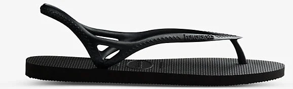 Womens Black Sunny II Slingback Rubber Sandals 3/4