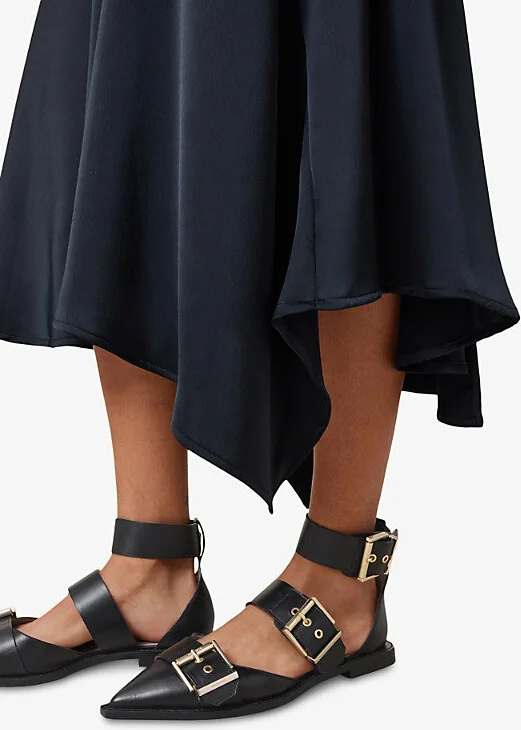 Womens Black Sutton Multi-Strap Flat Leather Courts Eur 37 / 4 Uk Women - Image 2