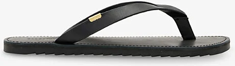 Womens Black Sydney Leather Flip-Flops Eur 40 / 7 Uk Women