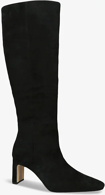 Womens Black Sylvia Knee-High Suede Heeled Boots Eur 38/5 Uk Women - Image 2