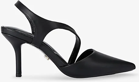 Womens Black Symmetry Faux-Leather Heeled Courts Eur 38/5 Uk Women