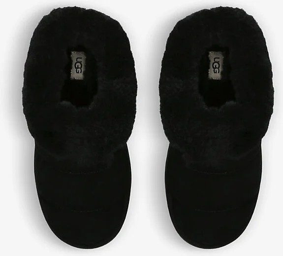 Womens Black Tazzlita Logo-Embroidered Suede and Shearling Ankle Boots Eur 38/5 Uk Women - Image 2
