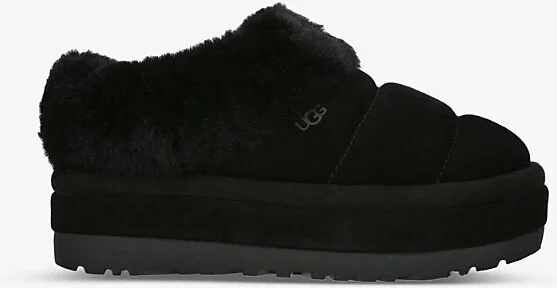 Womens Black Tazzlita Logo-Embroidered Suede and Shearling Ankle Boots Eur 38/5 Uk Women