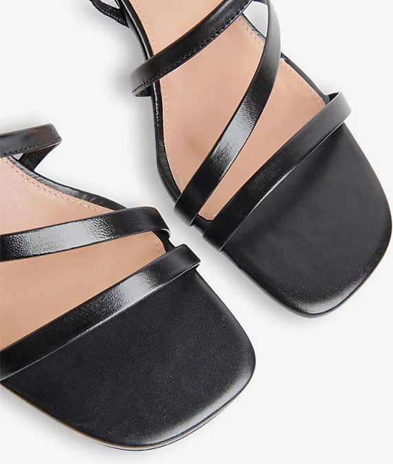 Womens Black Tenley Strappy Leather Heeled Sandals Eur 36 / 3 Uk Women - Image 2