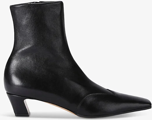 Womens Black The Nevada Western Lambskin-Leather Mid-Calf Boots Eur 39.5 / 6.5 Uk Women