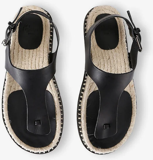 Womens Black Tokio Leather Thong Sandals Eur 41 / 8 Uk Women - Image 2