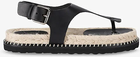 Womens Black Tokio Leather Thong Sandals Eur 41 / 8 Uk Women