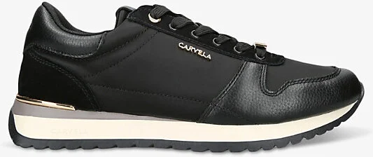 Womens Black Track Star Logo-Embellished Nylon and Leather Low-Top Trainers Eur 37 / 4 Uk Women