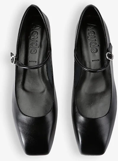 Womens Black Uma Square-Toe Leather Pumps Eur 39 / 6 Uk Women - Image 2