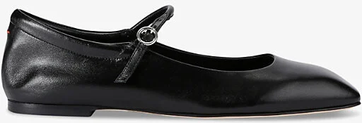Womens Black Uma Square-Toe Leather Pumps Eur 39 / 6 Uk Women