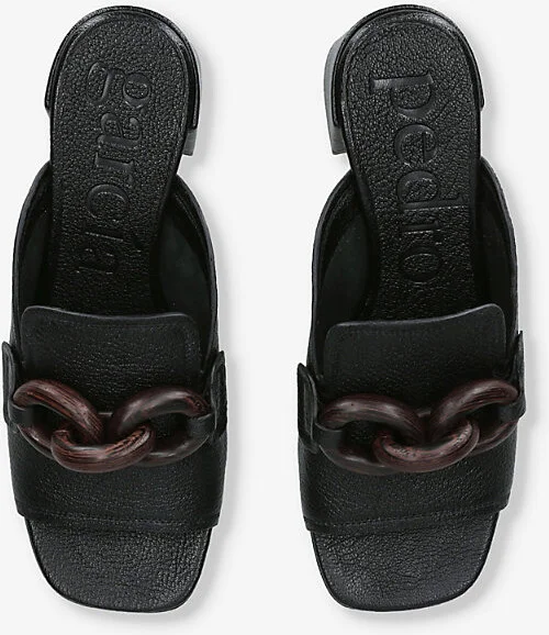 Womens Black Umita The `Moore' Moc Midi Leather Mules Eur 39 / 6 Uk Women - Image 2