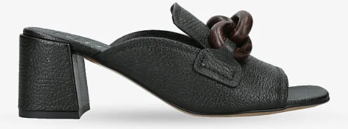 Womens Black Umita The `Moore' Moc Midi Leather Mules Eur 39 / 6 Uk Women
