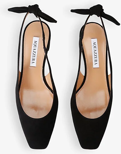Womens Black Very Bow Slingback-Strap Suede Pumps Eur 40 / 7 Uk Women - Image 2