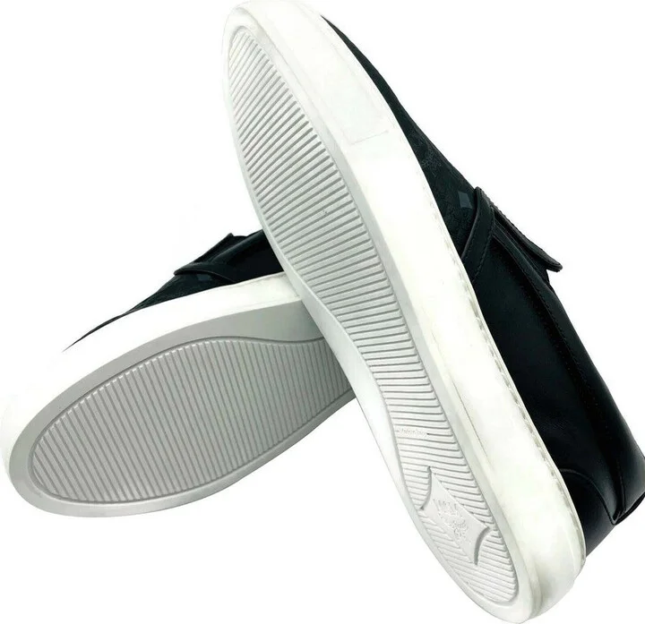 Women's Black Visetos Logo Low Top Slip On Sneaker MES9SMM40BK - Image 6