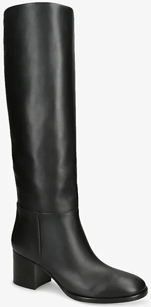 Womens Black Vitello Glove 60 Leather Heeled Knee-High Boots Eur 38/5 Uk Women - Image 2