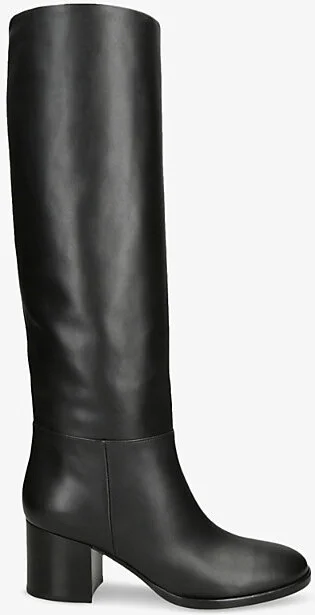 Womens Black Vitello Glove 60 Leather Heeled Knee-High Boots Eur 38/5 Uk Women