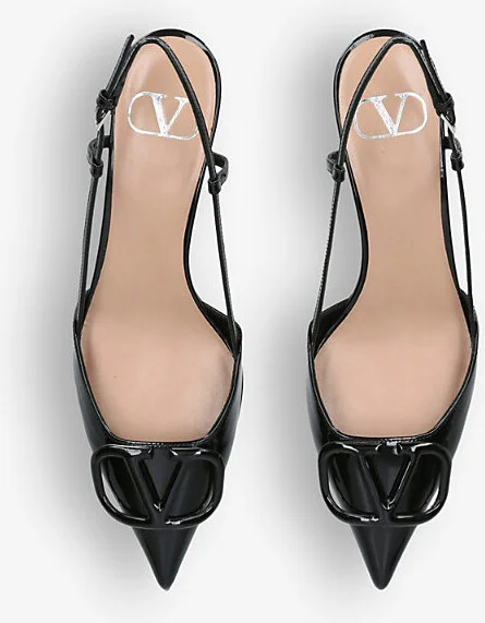 Womens Black Vlogo 40 Patent-Leather Slingback Courts Eur 37 / 4 Uk Women - Image 2