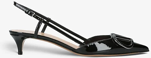 Womens Black Vlogo 40 Patent-Leather Slingback Courts Eur 37 / 4 Uk Women