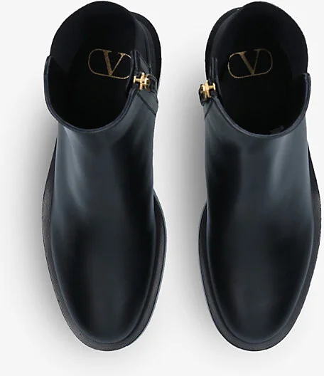 Womens Black Vlogo Leather Chelsea Boots Eur 42/ 9 Uk Women - Image 2