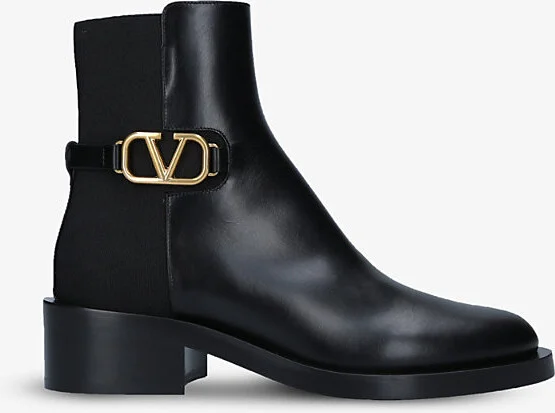 Womens Black Vlogo Leather Chelsea Boots Eur 42/ 9 Uk Women