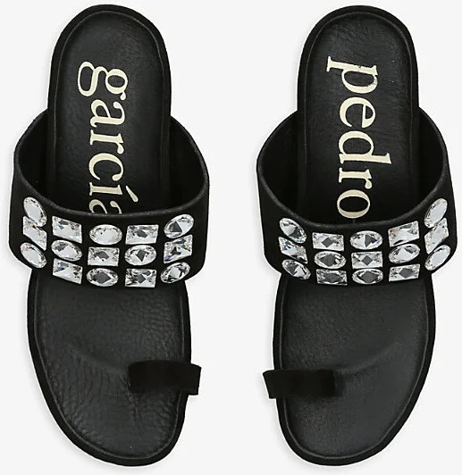 Womens Black Waira Linen Wedge Sandals Eur 39 / 6 Uk Women - Image 2