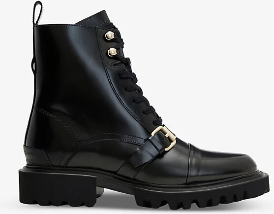 Womens Black/Warm Bra Tori Leather Ankle Boots Eur 37 / 4 Uk Women