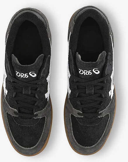 Womens Black White Asics Skyhand Suede Low-Top Trainers 7 - Image 2