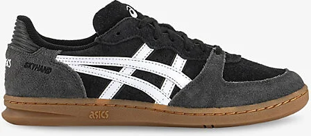 Womens Black White Asics Skyhand Suede Low-Top Trainers 7