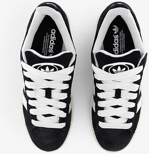 Womens Black White Campus Brand-Stripe Suede Low-Top Trainers 11.5 - Image 2