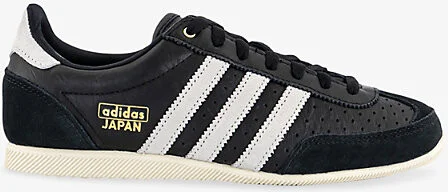 Womens Black White Core Japan Perforated Leather Low-Top Trainers 5.5