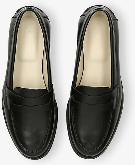 Womens Black Wilde Leather Penny Loafers Eur 39 / 6 Uk Women - Image 2