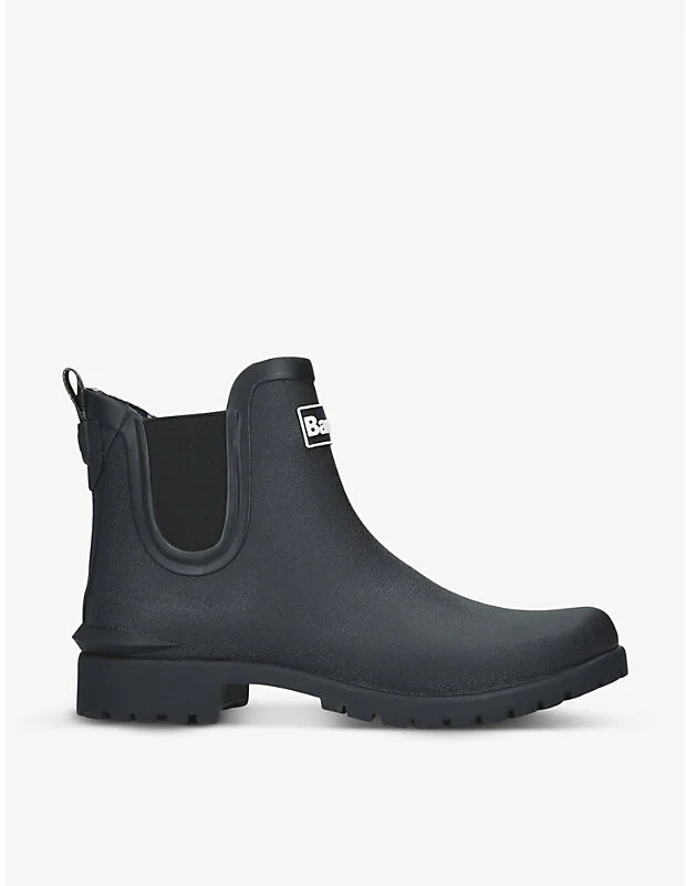 Womens Black Wilton Rubber Chelsea Wellington Boots Eur 39 / 6 Uk Women