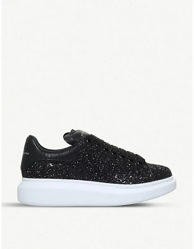 Womens Black Women's Runway Glitter-Leather Platform Trainers Eur 40.5 / 7.5 Uk Women