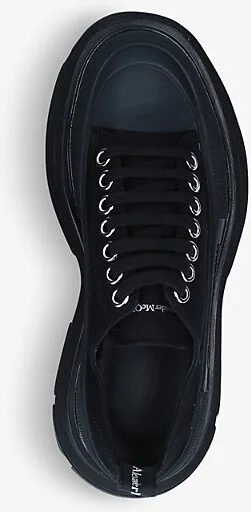 Womens Black Women's Tread Exaggerated-Sole Canvas Trainers Eur 36.5 / 3.5 Uk Women - Image 2