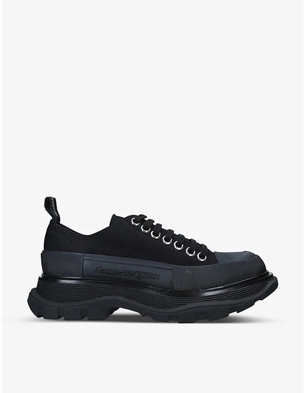 Womens Black Women's Tread Exaggerated-Sole Canvas Trainers Eur 36.5 / 3.5 Uk Women
