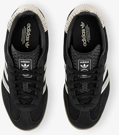 Womens Black Wonder White Gum Gazelle Indoor Suede Low-Top Trainers Eur 41 / 8 Uk Women - Image 2
