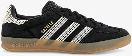 Womens Black Wonder White Gum Gazelle Indoor Suede Low-Top Trainers Eur 41 / 8 Uk Women