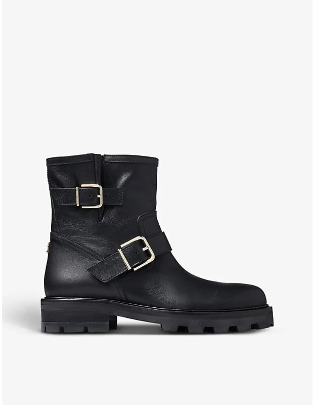 Womens Black Youth II Leather Ankle Boots Eur 34.5 / 1.5 Uk Women