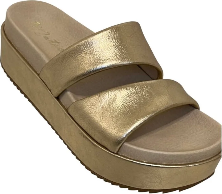 Women's Blaine Leather Platform Sandal In Gold
