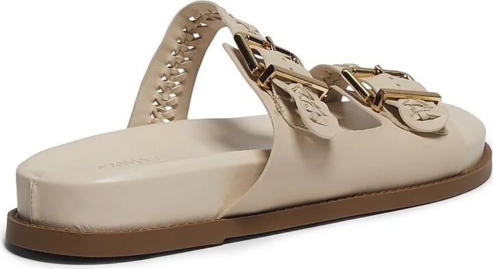 Women's Blake Embellished Leather Flat Sandals - Off White - Size 5 - Image 3