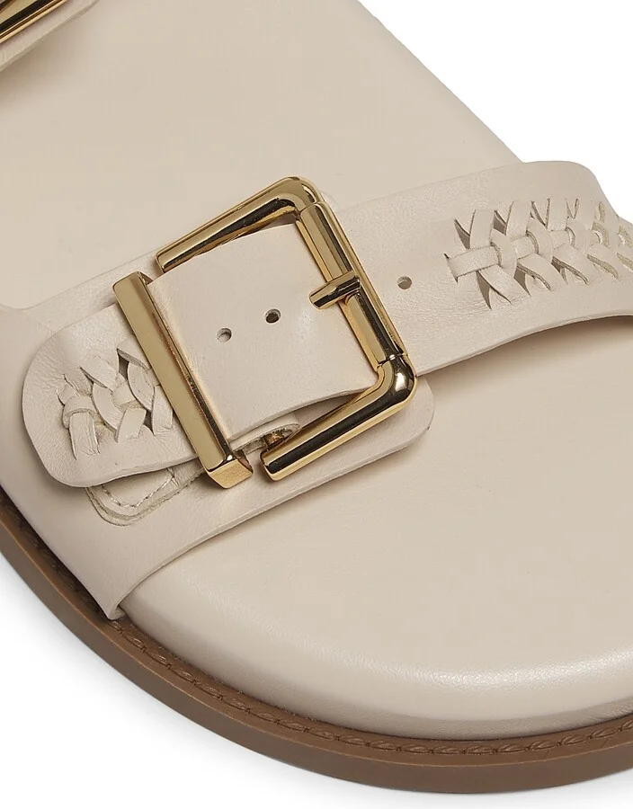 Women's Blake Embellished Leather Flat Sandals - Off White - Size 5 - Image 5